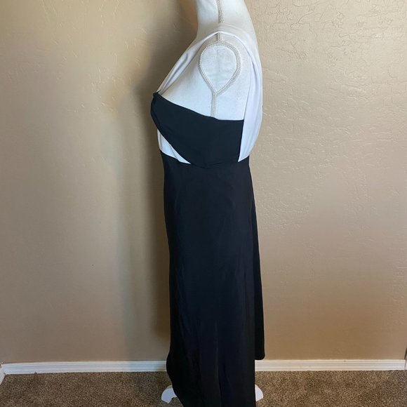 Topshop NWT Black White Color Block Halter Top Stretch Dress Cocktail - Picture 5 of 10
